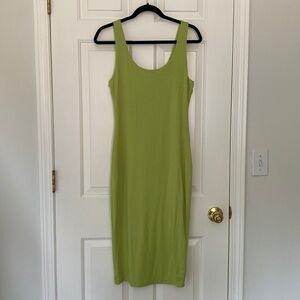 Bar III - Lime Green Body Con Stretchy Simple Midi Dress